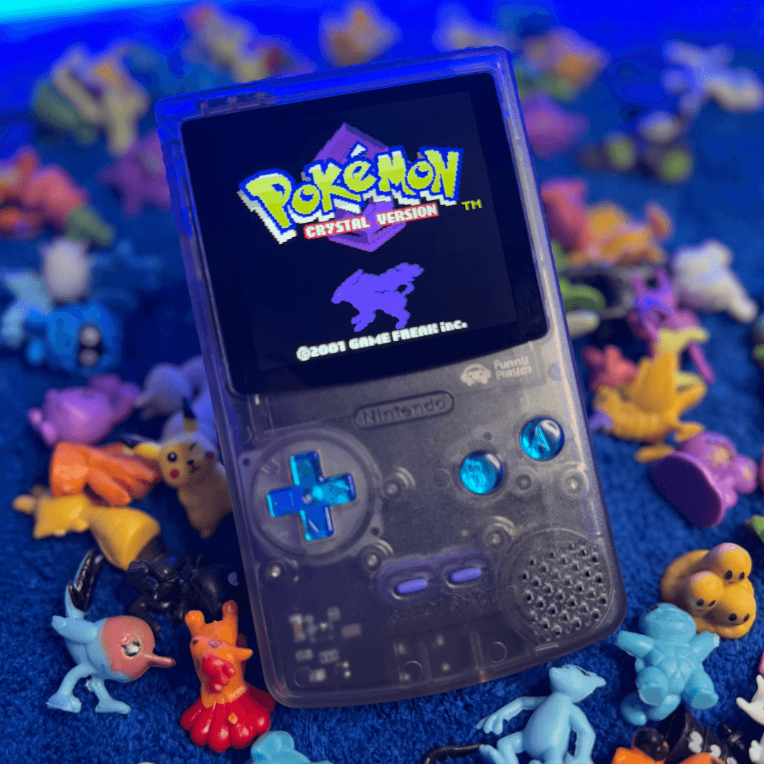 FunnyPlaying Game Boy Color Atomic Purple med IPS-skjerm